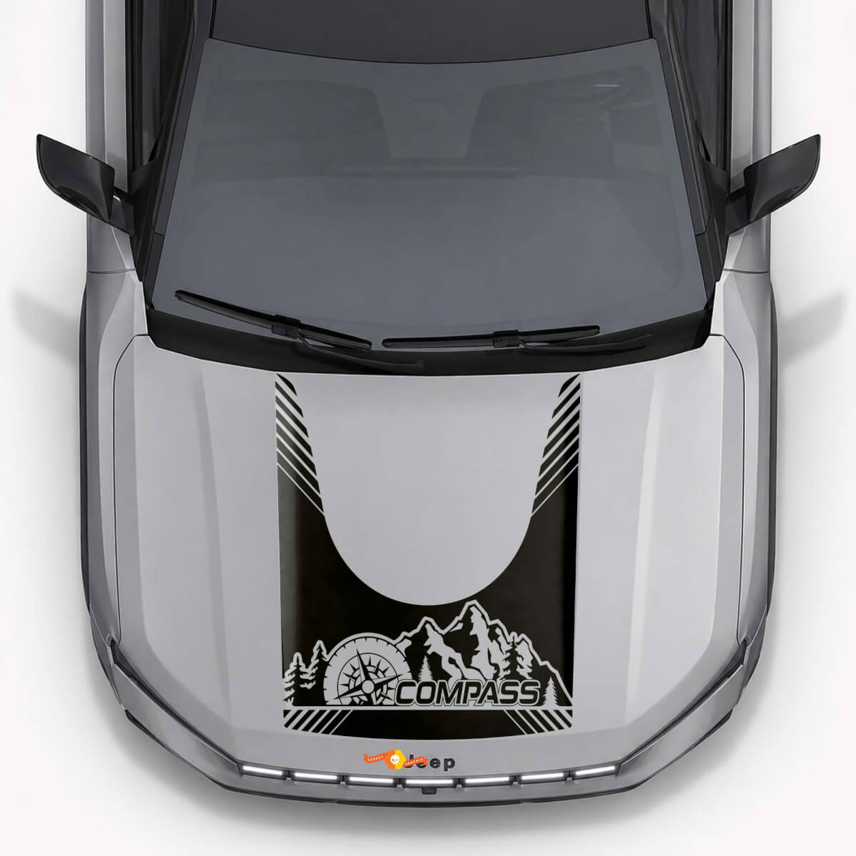 Compass Mountains Style Hood Vinyl Decal for Jeep Compass 2026