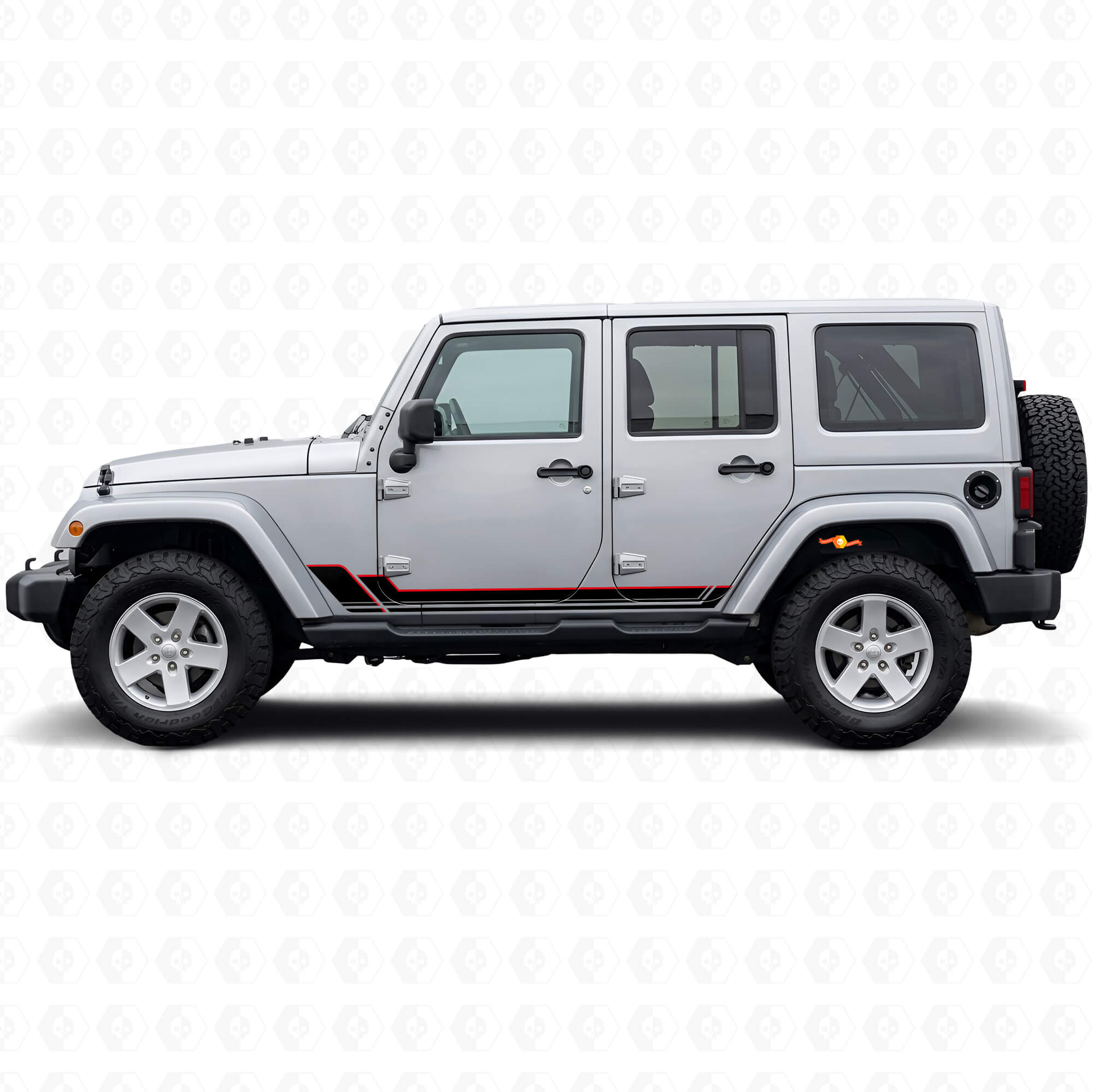 Twin Stripes Rocker Panel Vinyl Decal for Jeep Wrangler JK 2007-2018
