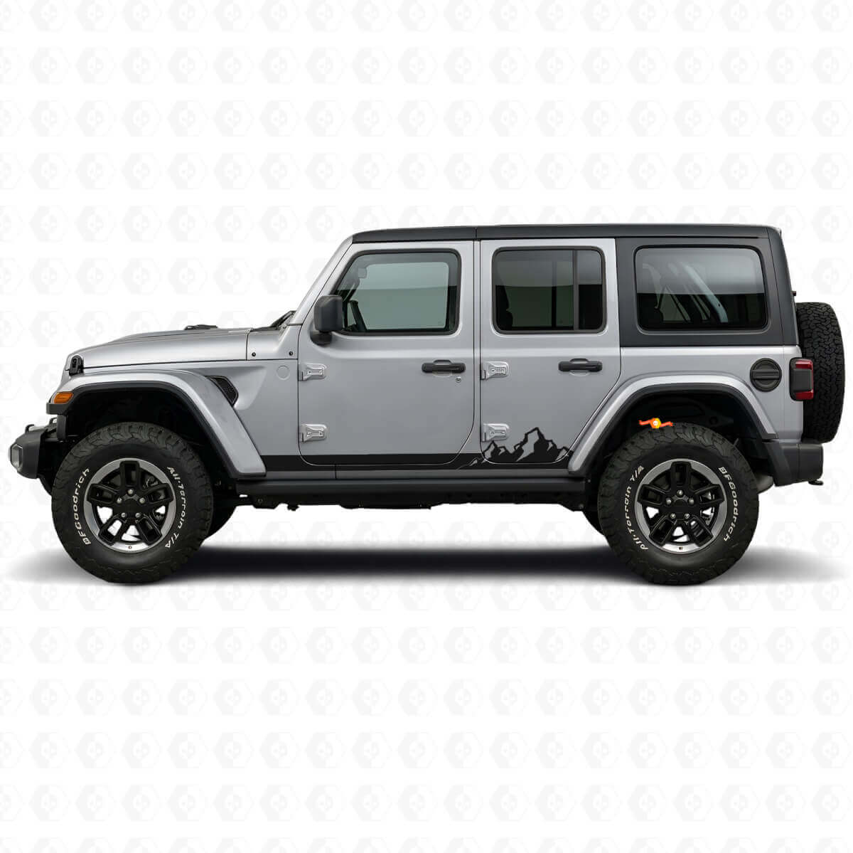 Mountains Thin Stripes Side Vinyl Decal for Jeep Wrangler JL 2018+