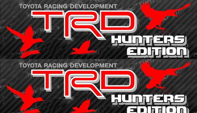 2 TOYOTA TRD HUNTER EDITION DECAL ALL TERRAIN DECAL Mountain TRD racing development side vinyl decal sticker
