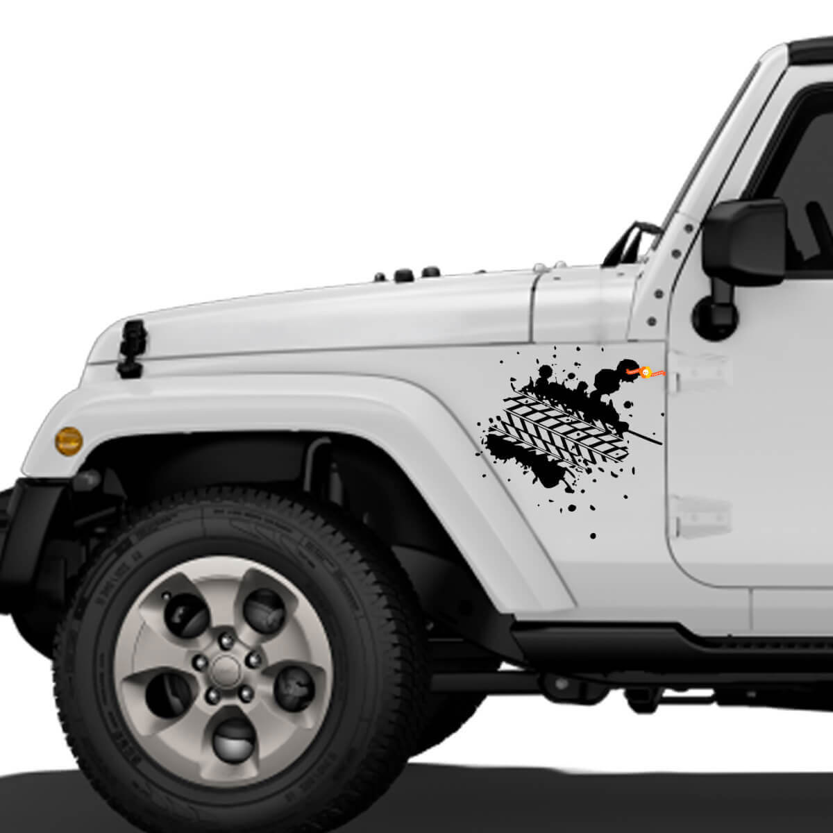 Mud Tire Tracks quarter panel Vinyl Decal Sticker for Jeep Wrangler Rubicon Renegade
