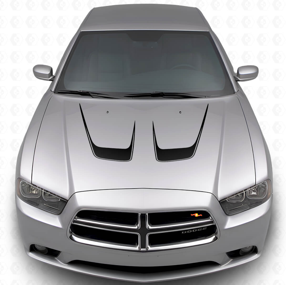 Double Curved Hood Stripes Vinyl Decal for Dodge Charger 2011-2014