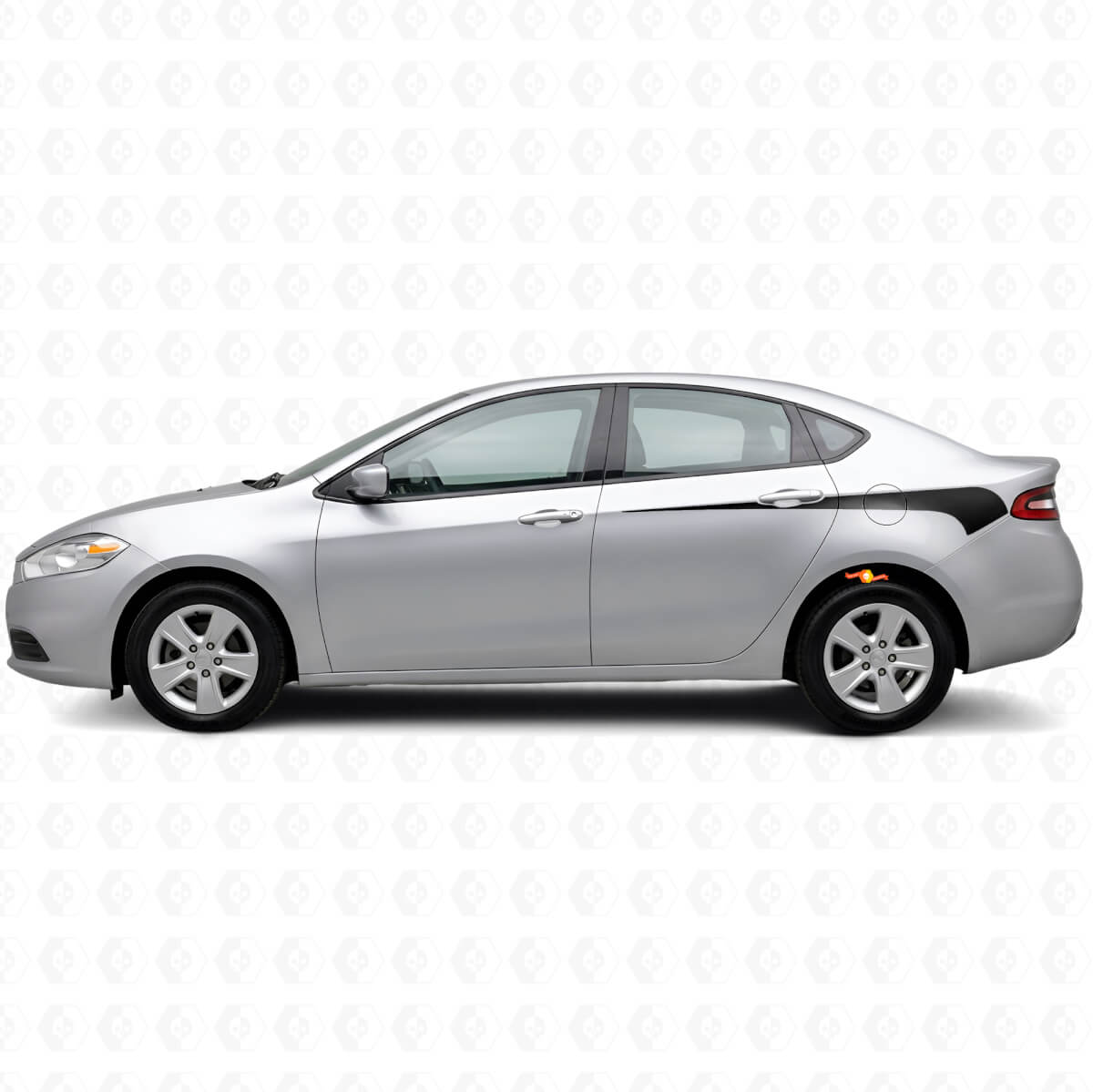 Sharpened Curved Side Stripes Vinyl Decal for Dodge Dart 2013+