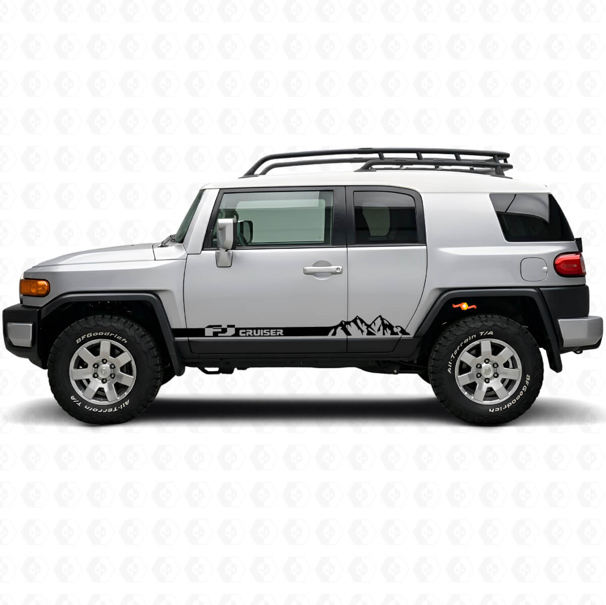 Mountain Style Rocker Panel Stripes Vinyl Decal For Toyota FJ Cruiser