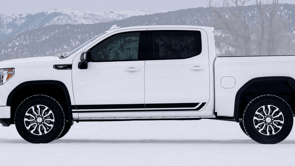2 Rocker Panel Stripes Decals For GMC GM Sierra 1500 AT4 Rocker Panel Stripes Decals Stickers
