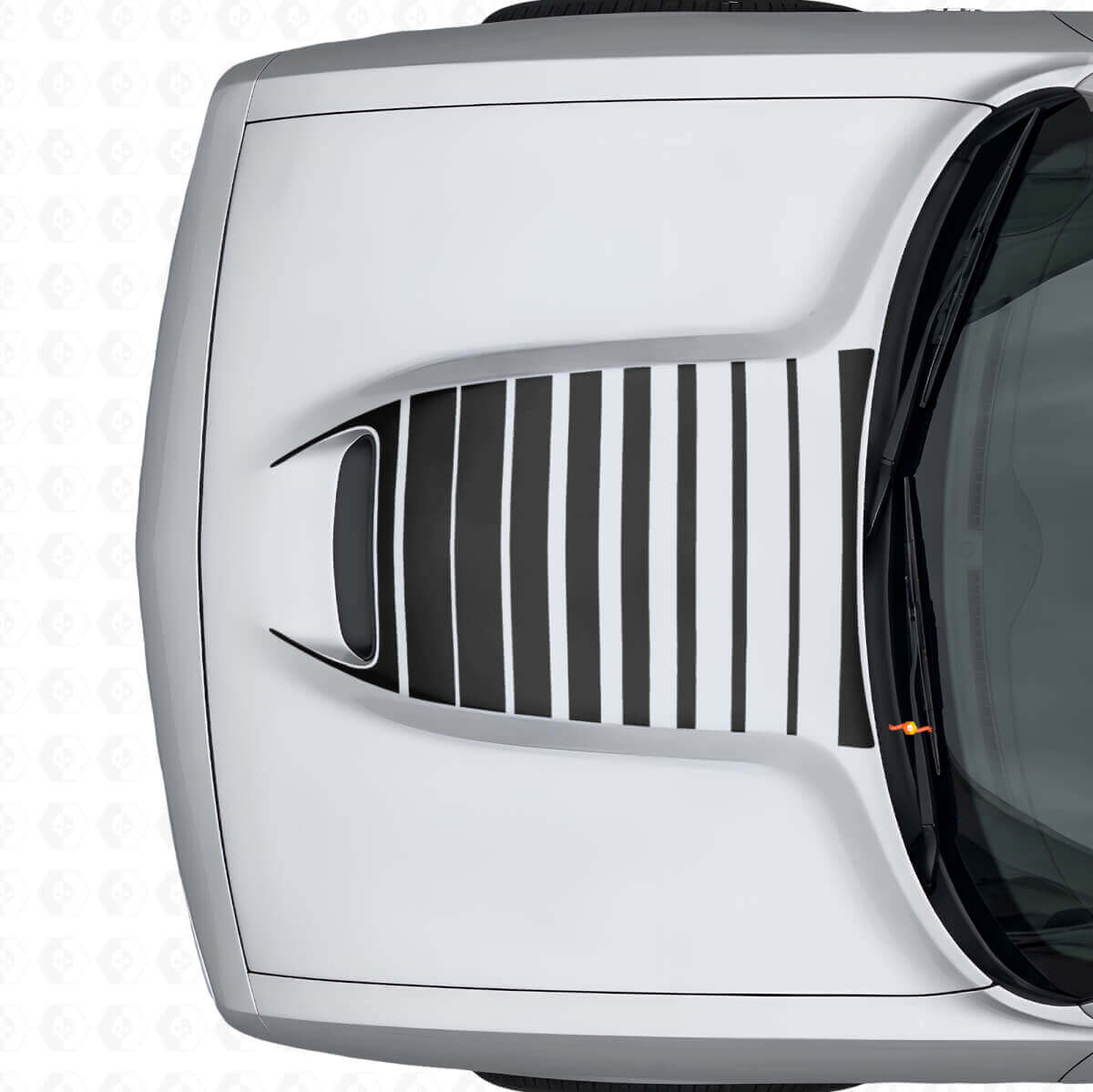 Strobe Hood Vent Stripes Vinyl Decal for Dodge Challenger 2015+