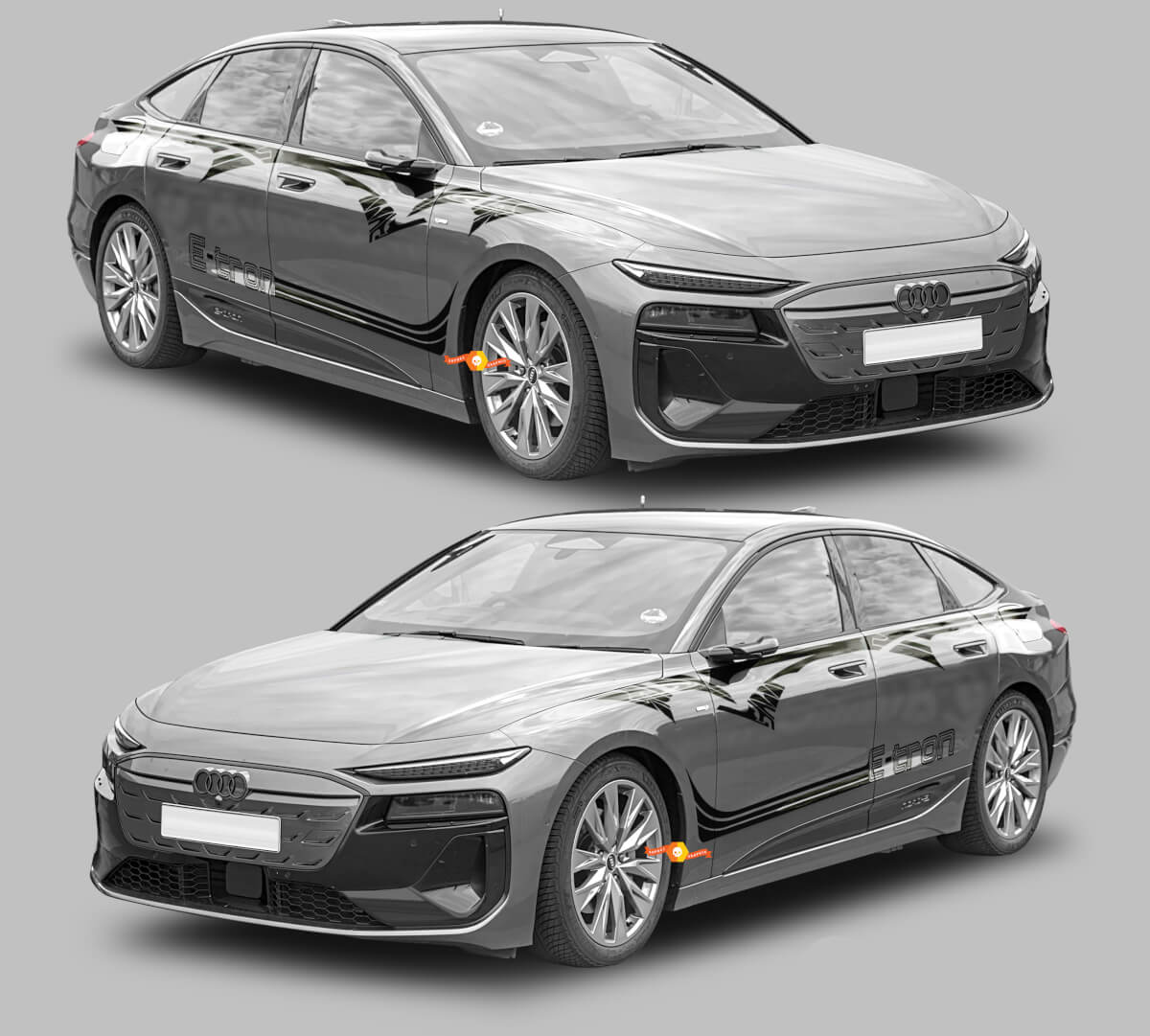 Tribal Style Side Stripes Vinyl Decal Kit for Audi A6 Sportback E-Tron