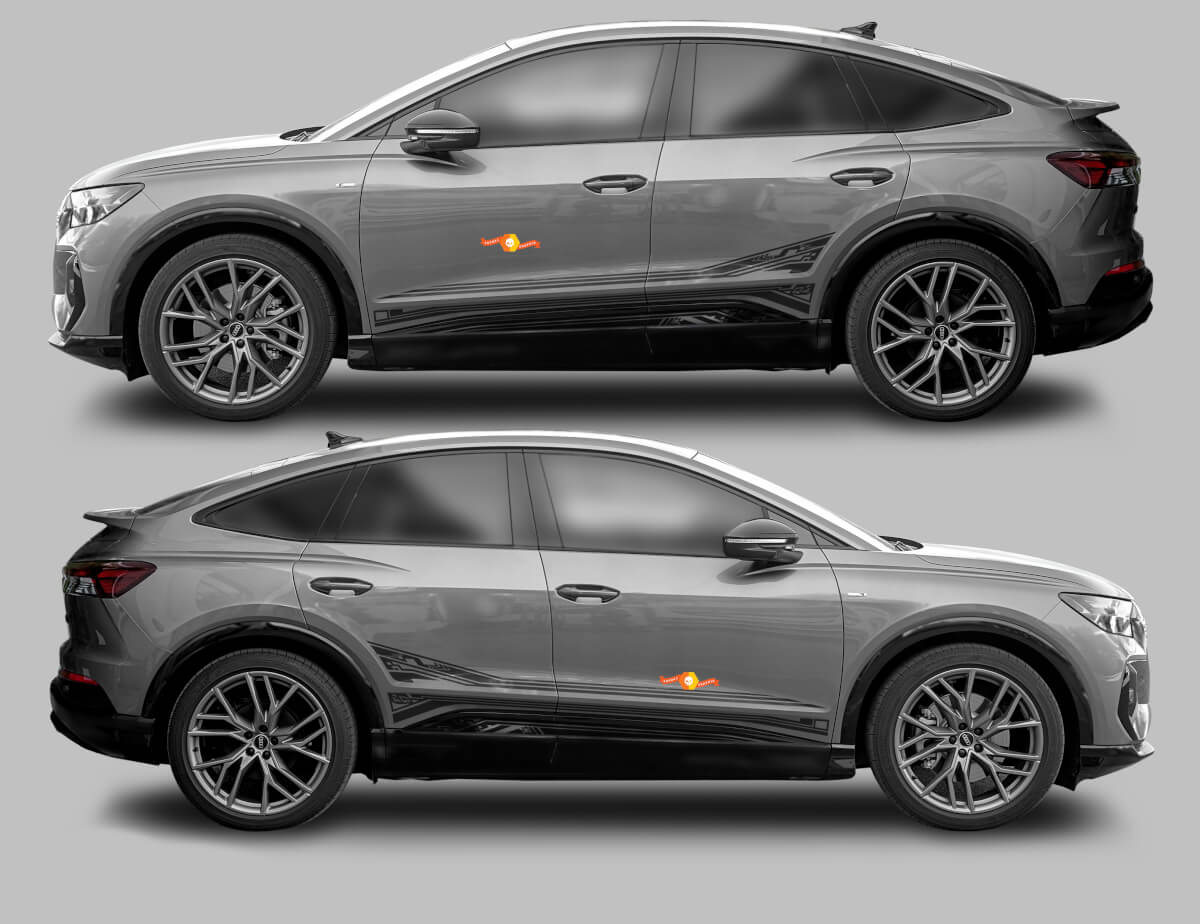 Accent Side Stripes Vinyl Decal Kit for Audi Q4 Sportback E-Tron