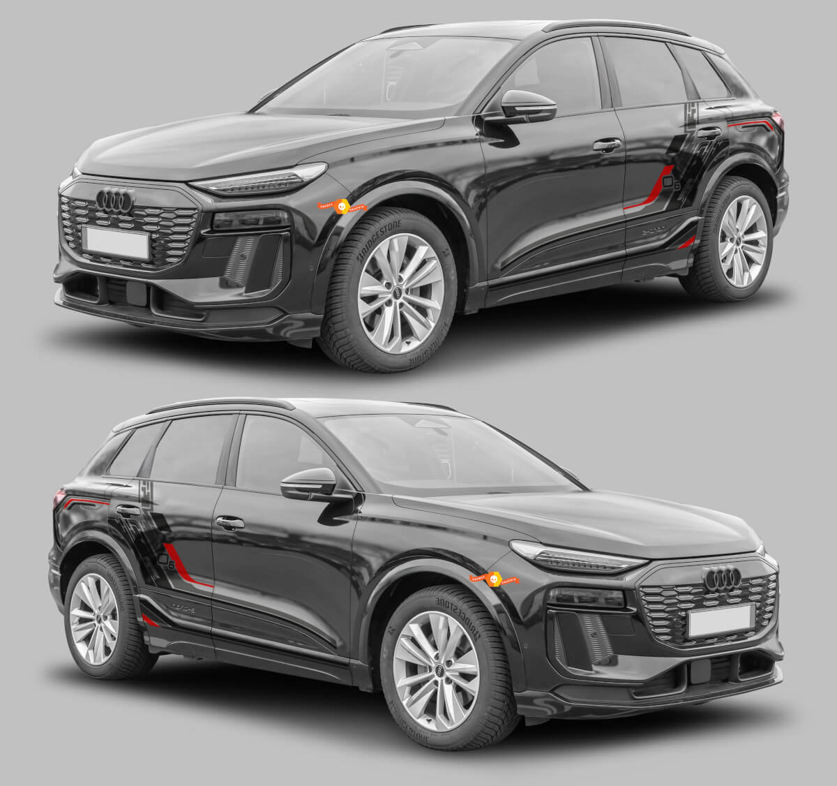 Techno Style Side Stripes Vinyl Decal Kit for Audi Q6 E-Tron