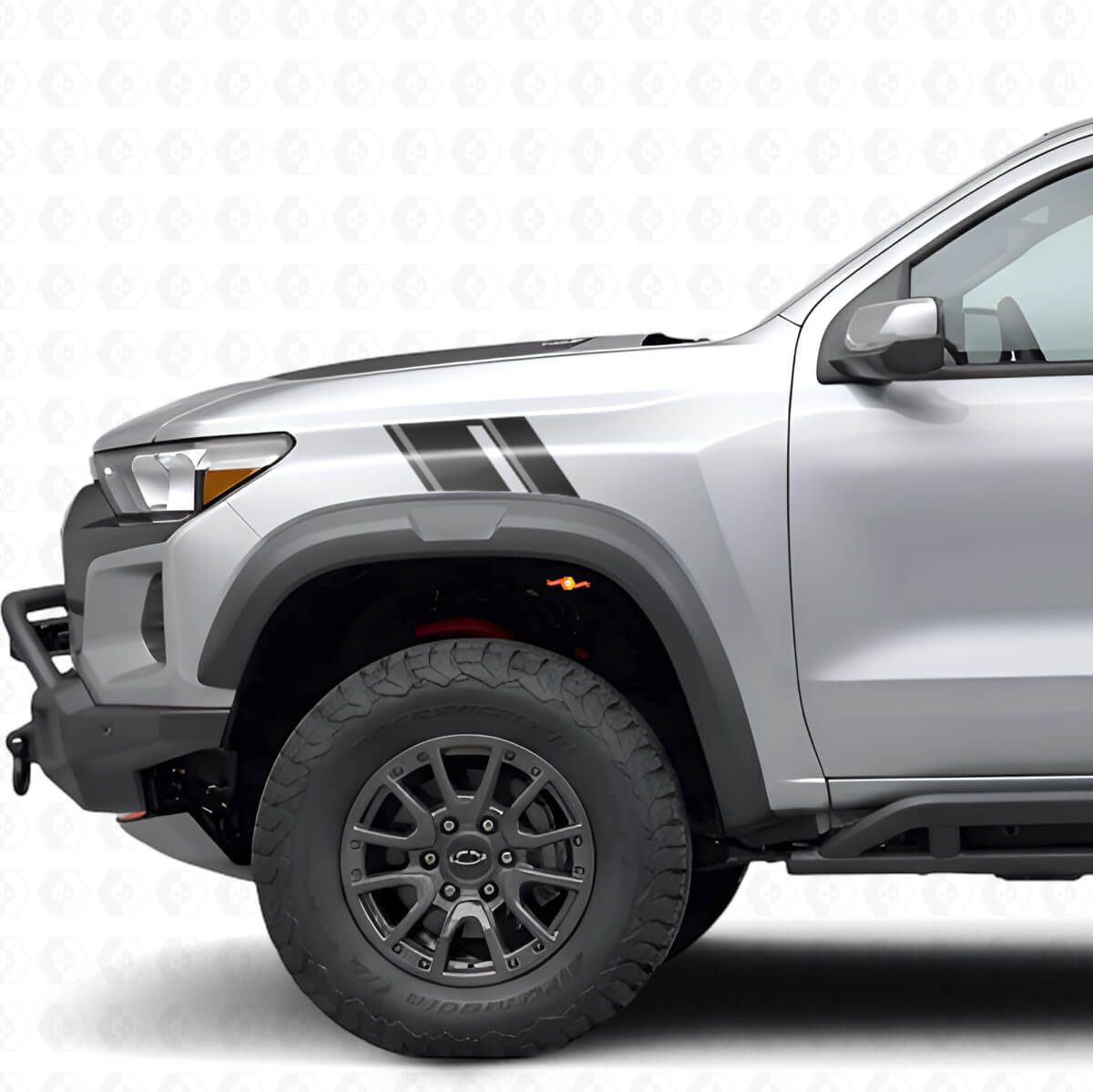 Double Front Fender Stripes Vinyl Decal Kit for Chevrolet Colorado ZR2 