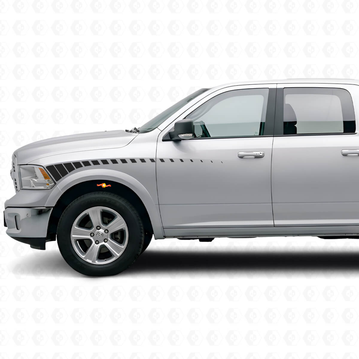 Strobe Stripes Front Fender & Door Vinyl Decal Kit for Dodge Ram 2009+