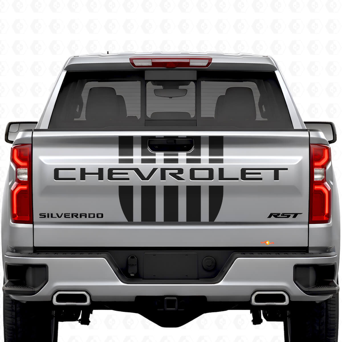 Stars & Steel Style Tailgate Stripes Vinyl Decals Set for Chevrolet Silverado