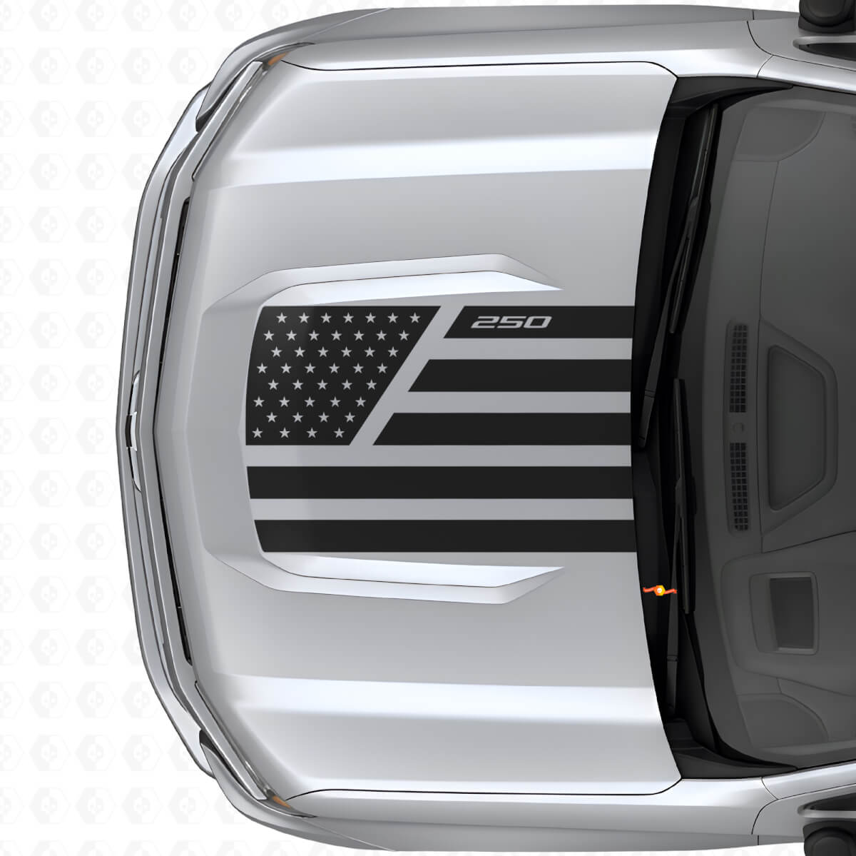 USA Flag Stars & Steel Style Hood Vinyl Decal for Chevrolet Silverado 1500 2026