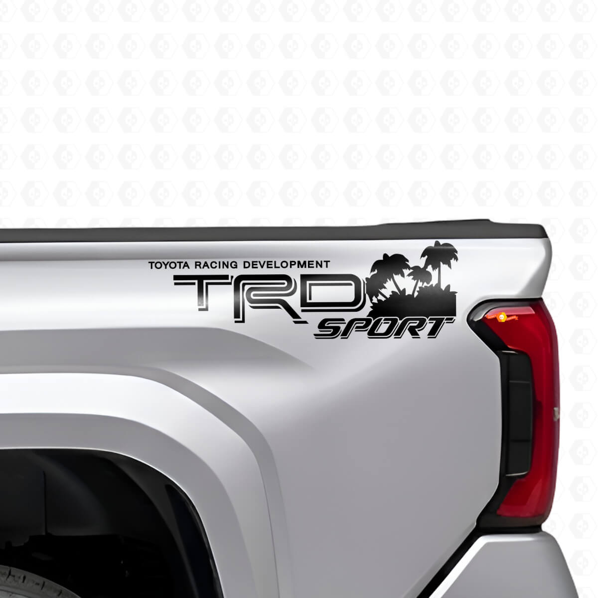 TRD Sport Beach Style Rear Side Vinyl Decal Set for Toyota Trucks