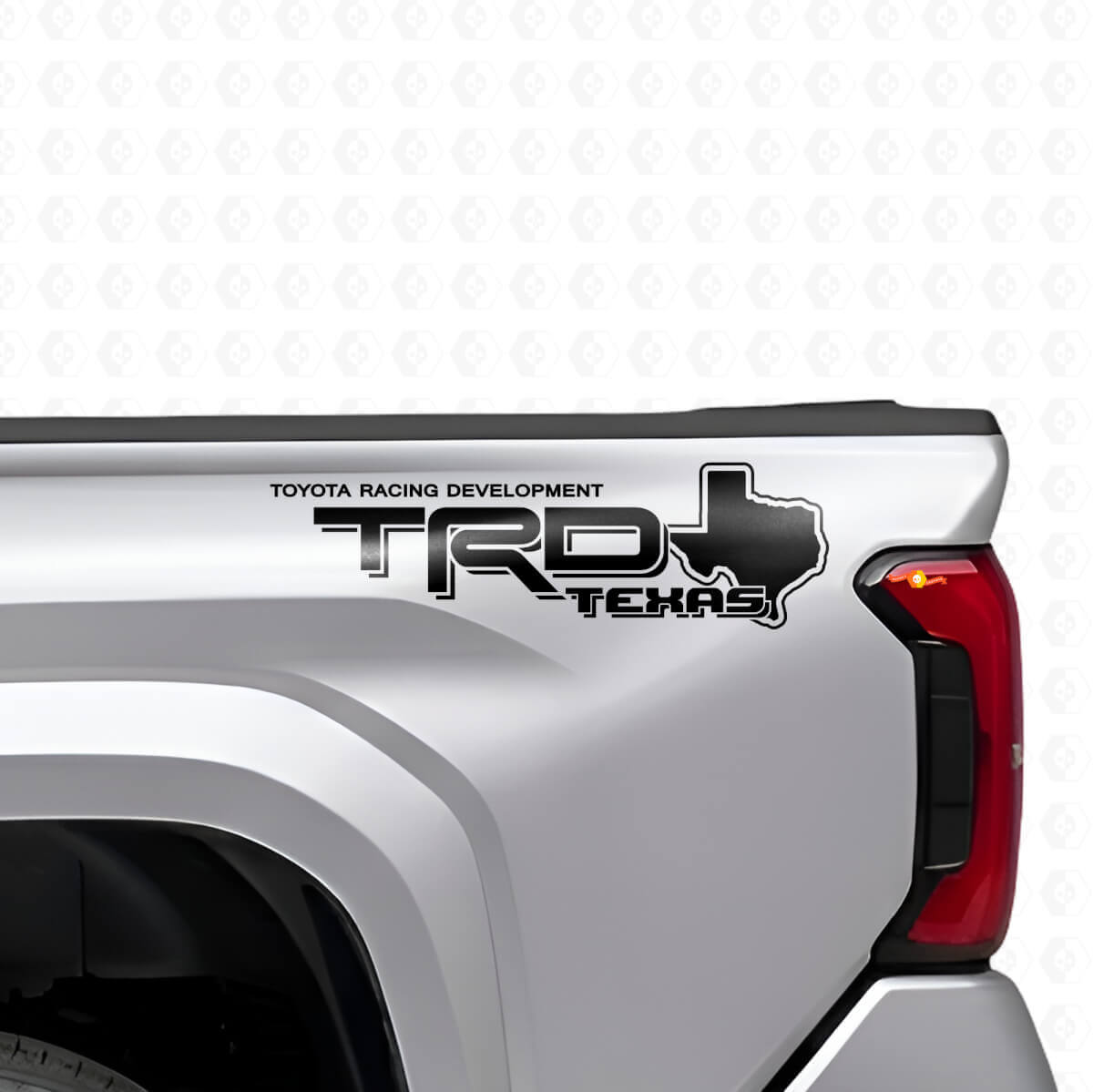 TRD Style Texas Map Side Vinyl Decal Pair for Toyota Trucks