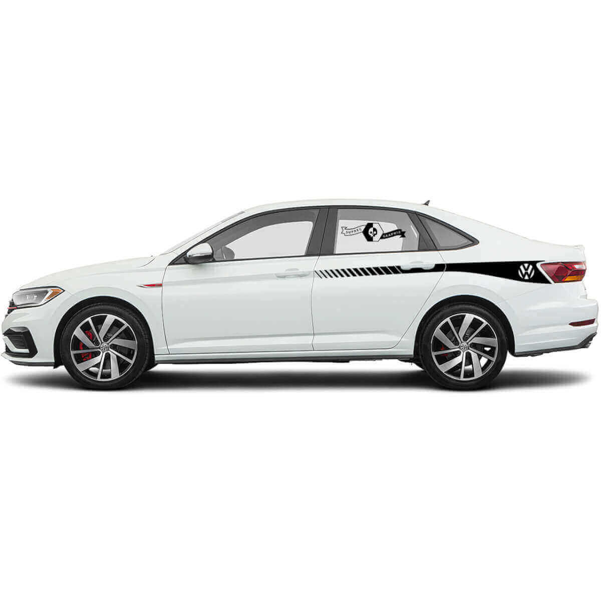 Branded Rear Side Stripes Vinyl Decal Kit for Volkswagen Jetta Mk7