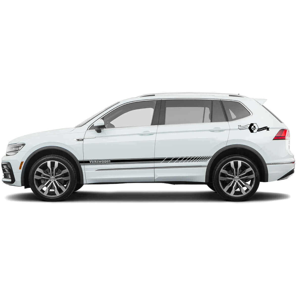 Racing Style Side Stripes Vinyl Decal Set for Volkswagen Tiguan