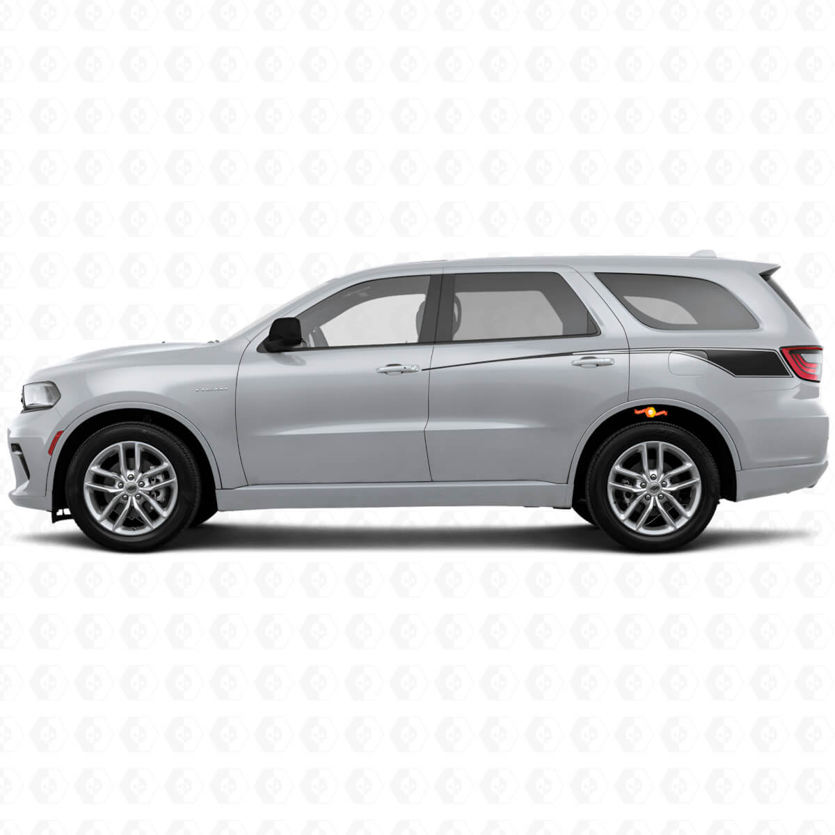 Tapering Outline Rear Side Stripes Vinyl Decal Set for Dodge Durango 2011+