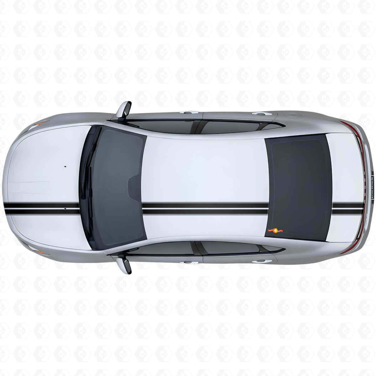 Double Outline Stripes Upper Side Vinyl Decal Kit for Dodge Dart 2013+