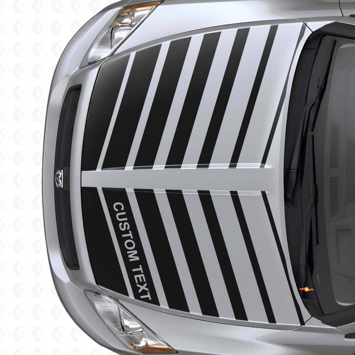Custom Dual Strobe Stripes Hood Vinyl Decal Set for Dodge Caliber 2007+