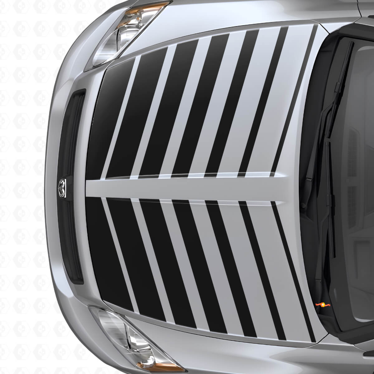 Dual Strobe Stripes Hood Vinyl Decal Set for Dodge Caliber 2007+