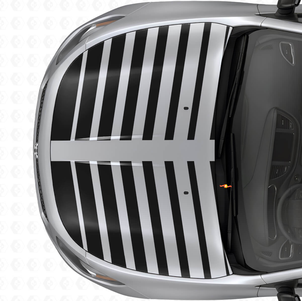 Dual Strobe Hood Stripes Vinyl Decal Set for Dodge Dart 2013+