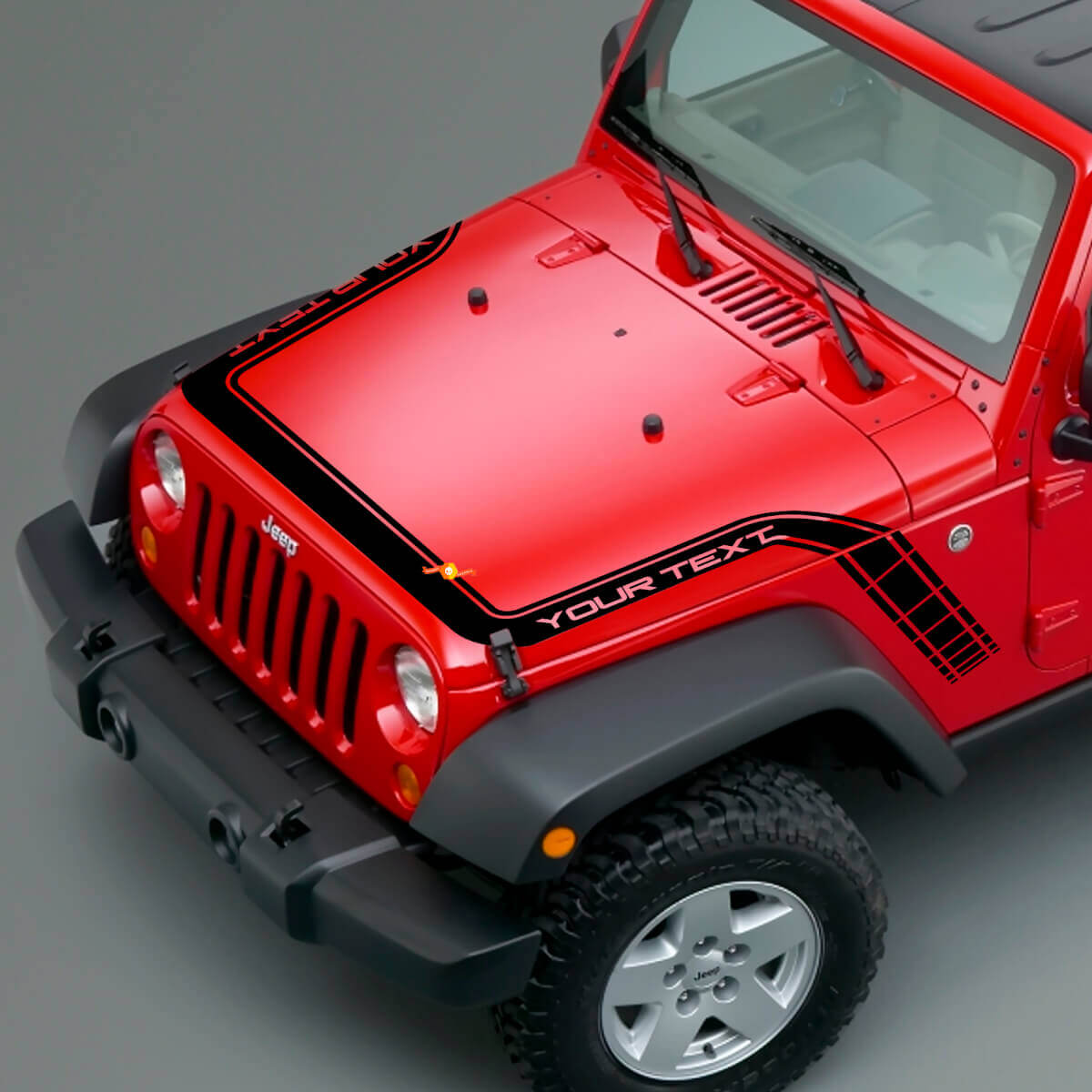 Checkered Hood & Fender Stripes Vinyl Decal for Jeep Wrangler Gladiator