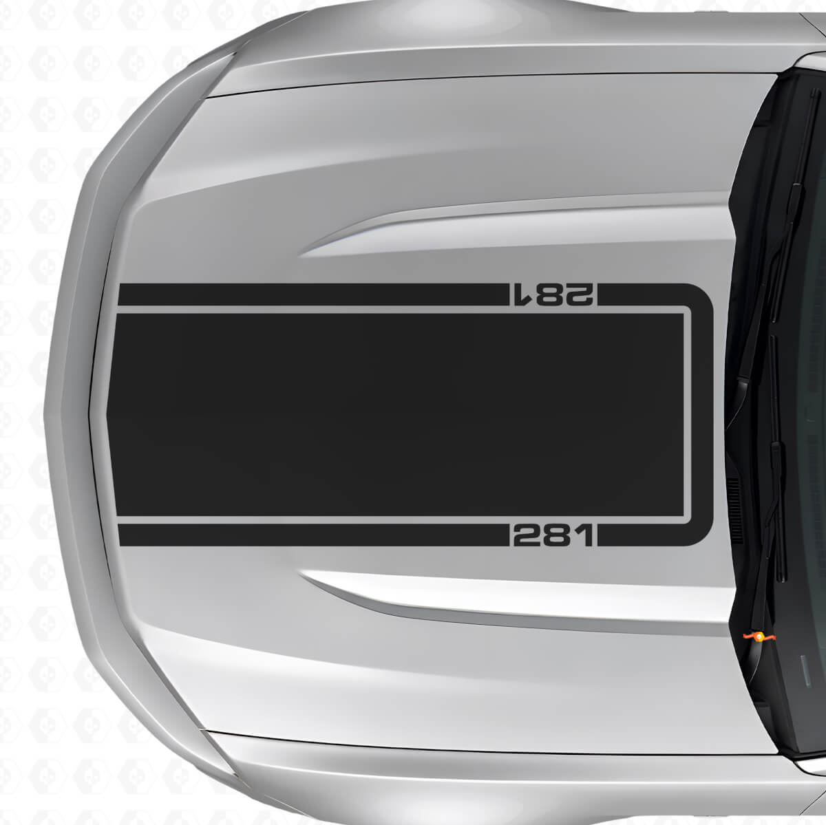 281 Hood Outline Stripe Vinyl Decal for Musclecar Musclecarmodel Mach 1 2010-20
