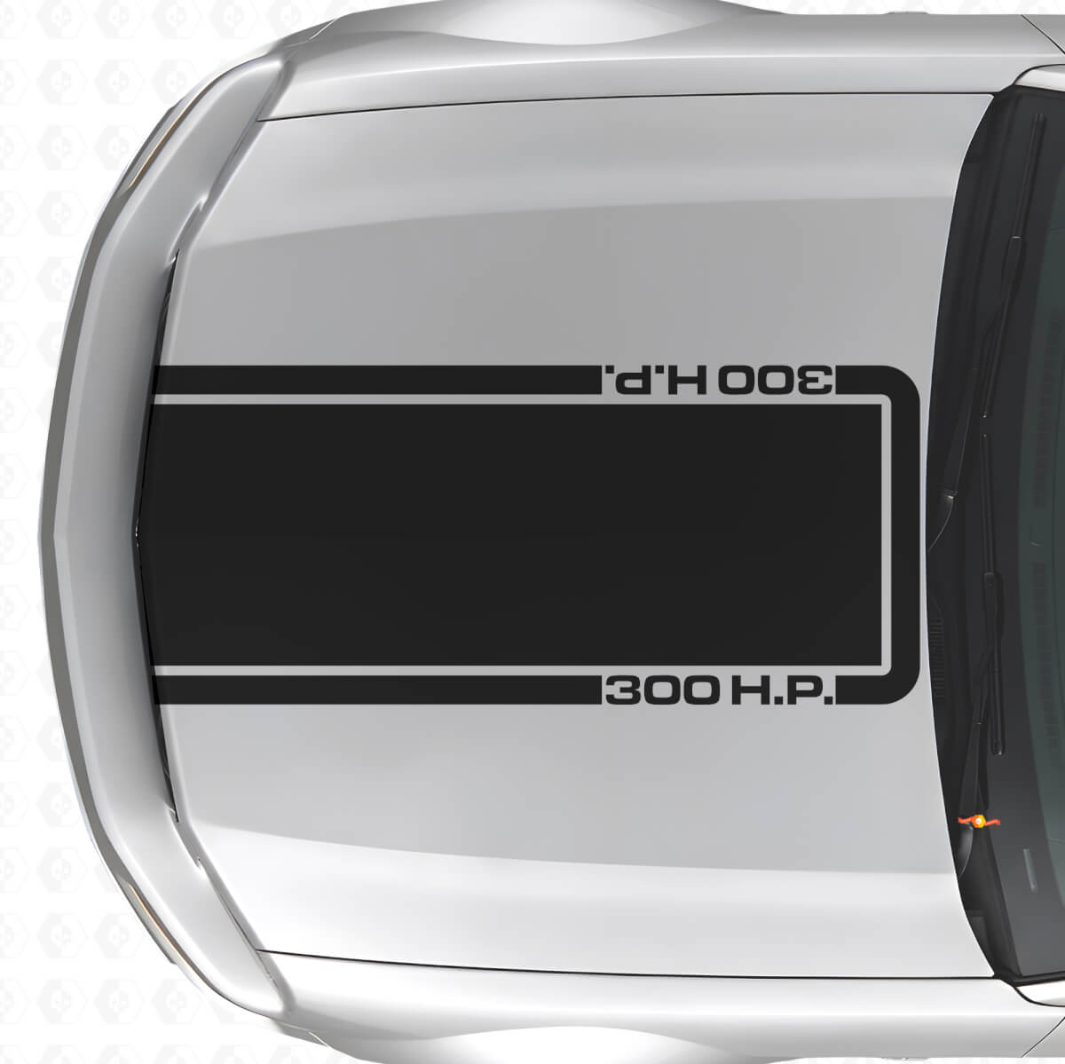 300 H.P. Hood Outline Stripe Vinyl Decal for Musclecar Musclecarmodel Mach 1 2005-09