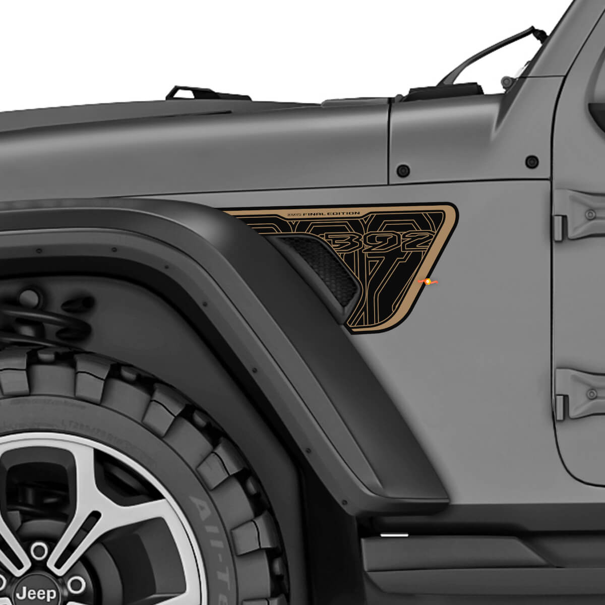 392 Final Edition Fender Vent Vinyl Decal Kit for Jeep Wrangler Rubicon