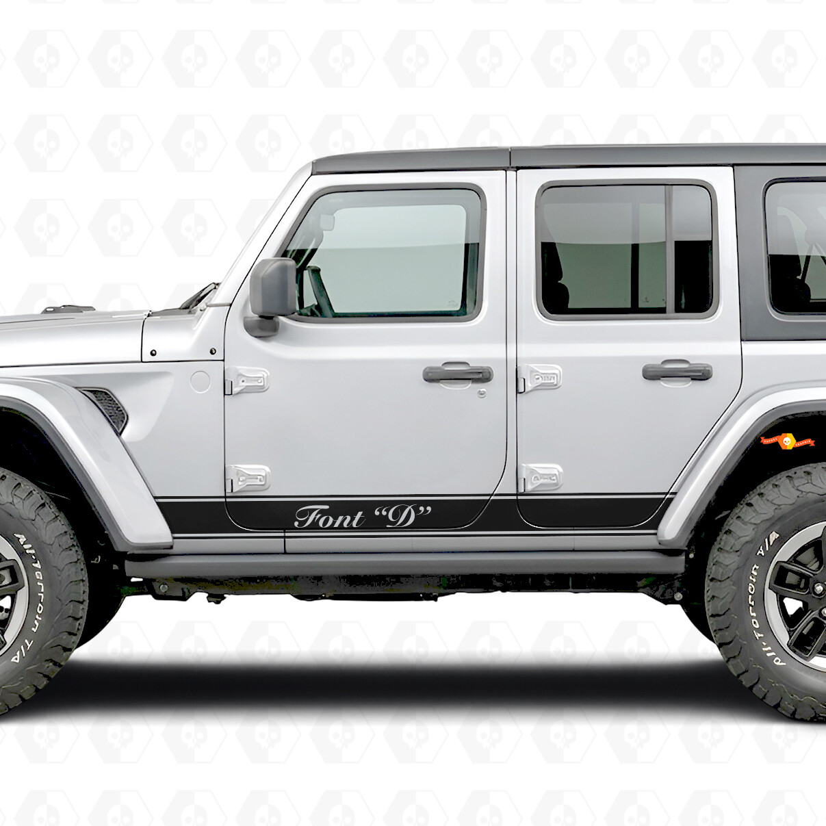 Custom Outline Stripes Side Vinyl Decal Sticker for Jeep Wrangler 2018-2027