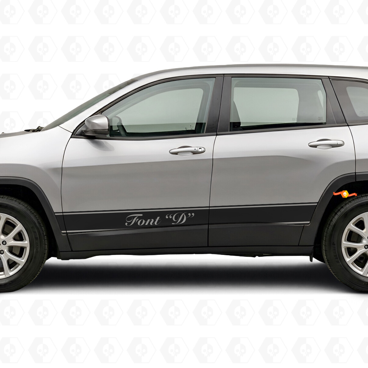 Custom Outline Stripes Side Vinyl Decal Sticker for Jeep Cherokee 2014-2023