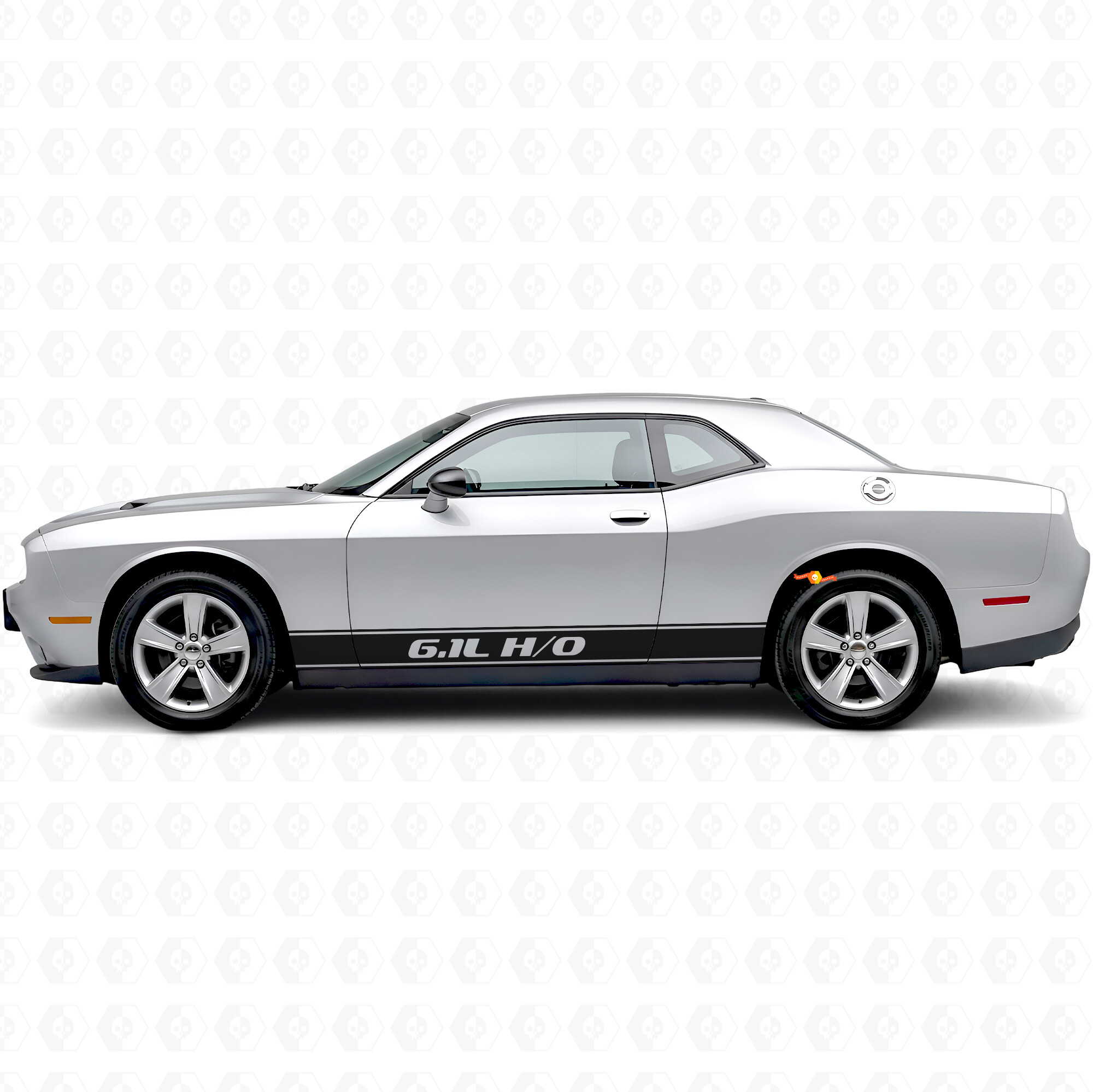 6.1L H/O Outline Stripes Rocker Panel Vinyl Decal Sticker for Dodge Challenger