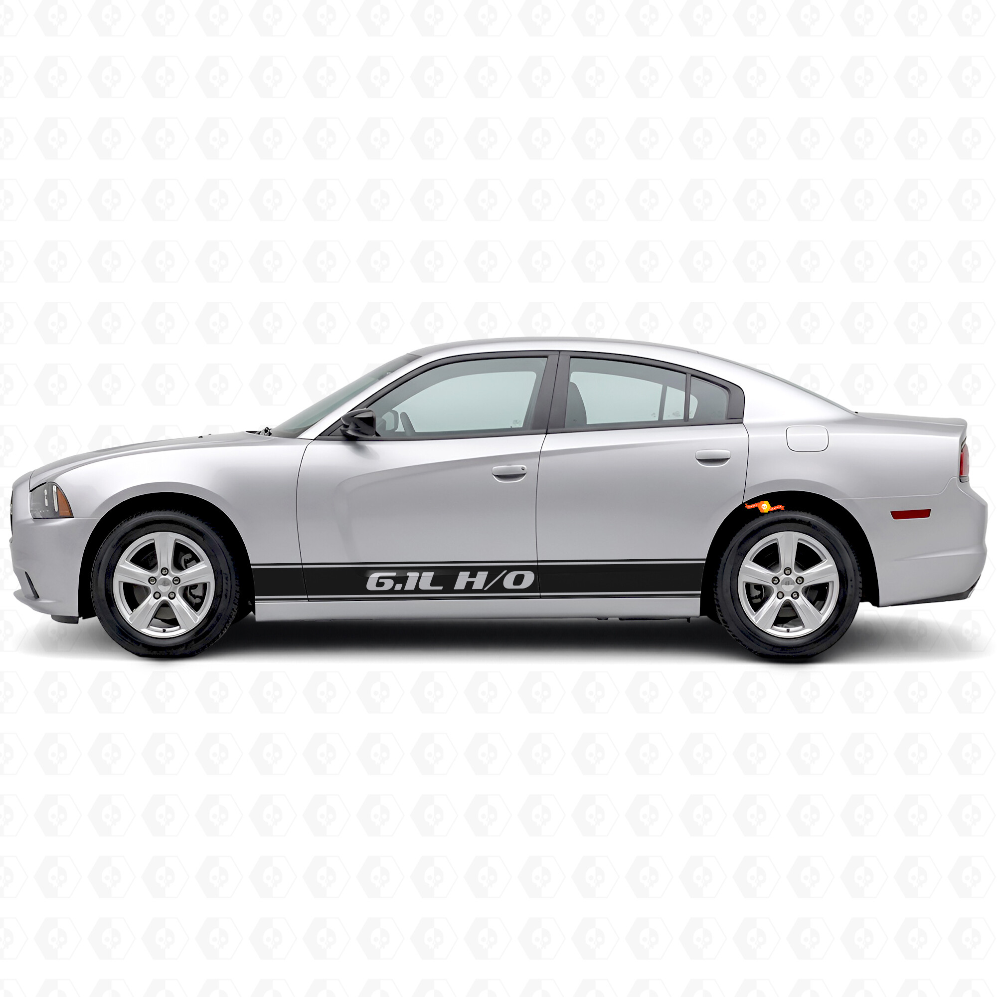 6.1L H/O Outline Stripes Side Vinyl Decal Sticker for Dodge Charger 2011-2014