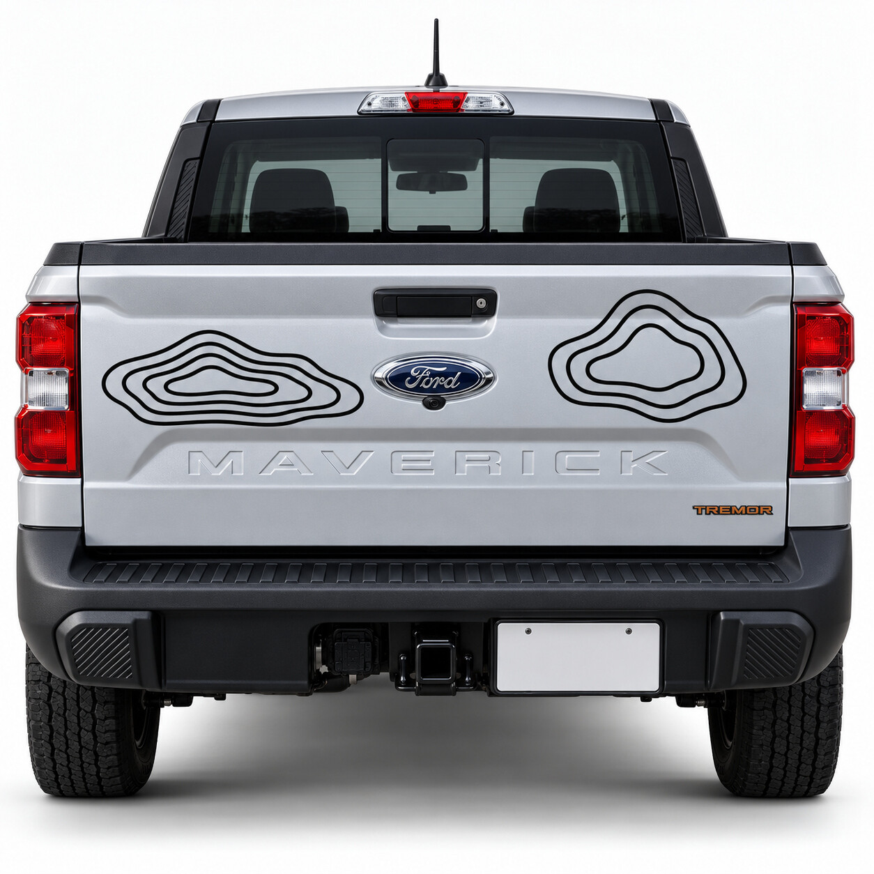 Contour Islands Topographic Tailgate Vinyl Decal Sticker for Ford Maverick 2023