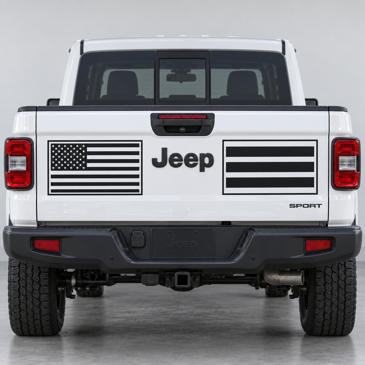 Framed Flag Tailgate Vinyl Decal Sticker for Jeep Gladiator 2023