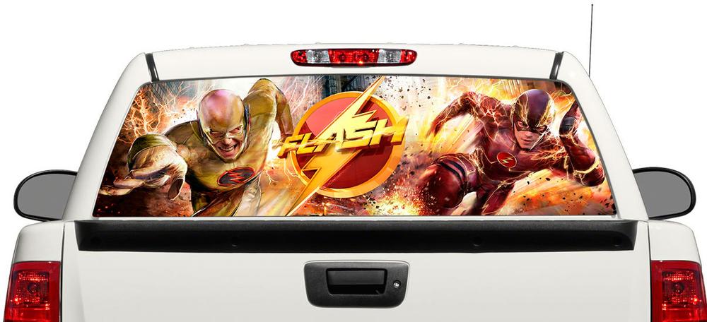 Flash & Reverse-Flash DC Comics Rear Window Vinyl Decal for Trucks