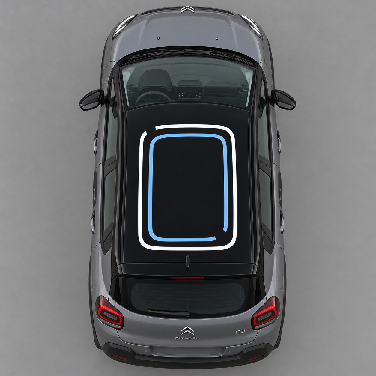 Open Capsules Roof Vinyl Decal Sticker for Citroen C3 2022-2026