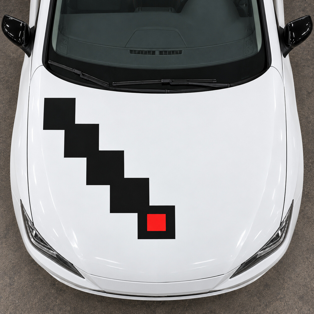 Checker Stair Hood Vinyl Decal Sticker for SEAT Ibiza Cupra SC 2015-2017