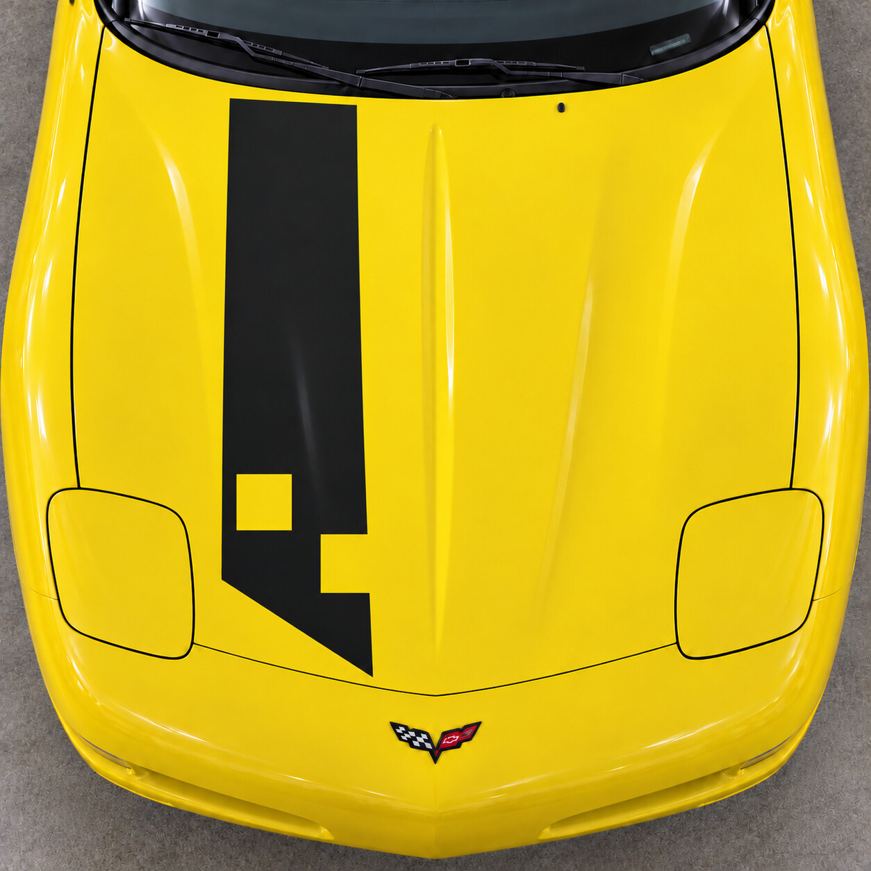 Offset Checker Ribbon Coupe Hood Vinyl Decal Sticker for Chevrolet Corvette C5 1997-2004