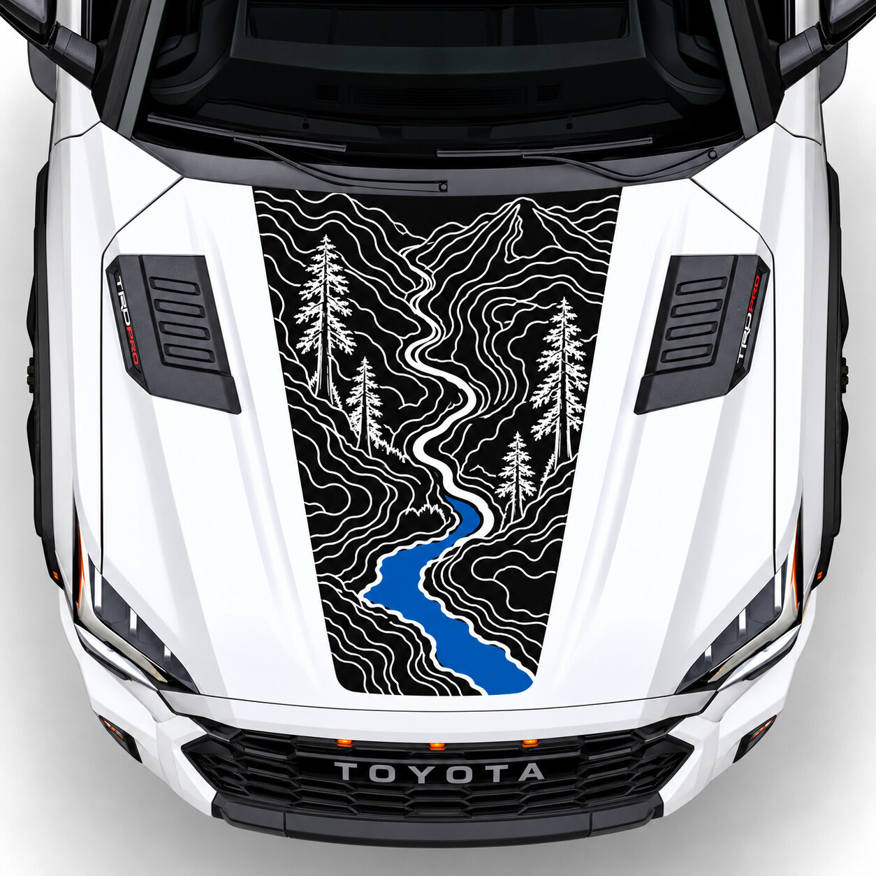 TRD Pro Forest River Hood Vinyl Decal Sticker for Toyota Sequoia III (XK80) 2022-present