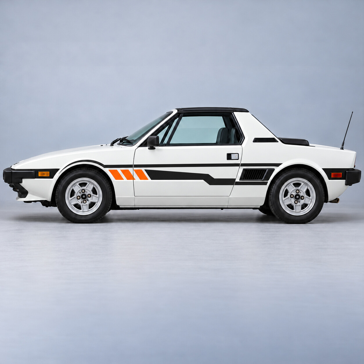 Forked Belt Stripes Side Door Vinyl Decal Sticker for Bertone X1/9 1500 North American Targa 1985