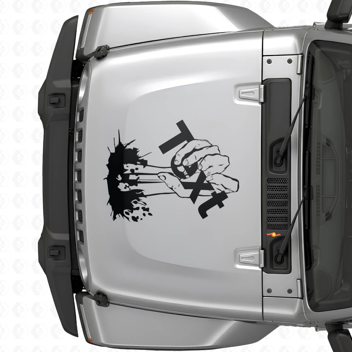 Zombie Hand Custom Text Vinyl Hood Decal for Jeep Wrangler
