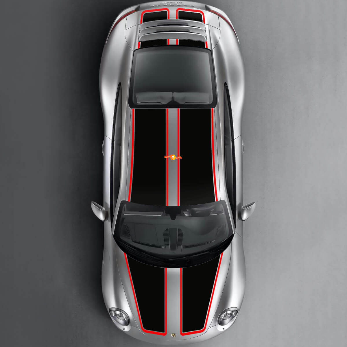 Dual Racing Hood Roof Trunk Stripes for Porsche 911 models
