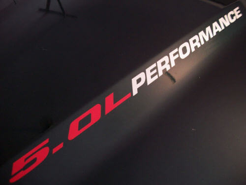 5.0L Performance Hood Decal Pair for Musclecarmodel GT truck 2015