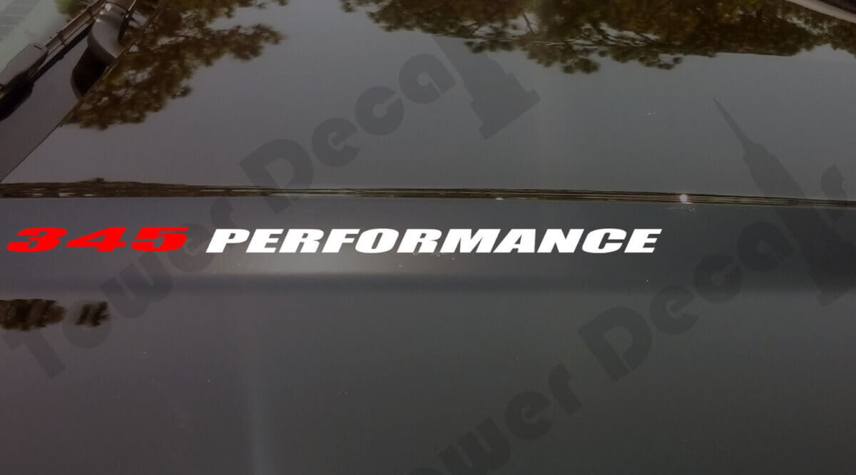 345 Performance Hood Vinyl Decal Set for Dodge Ram Charger and Magnum
