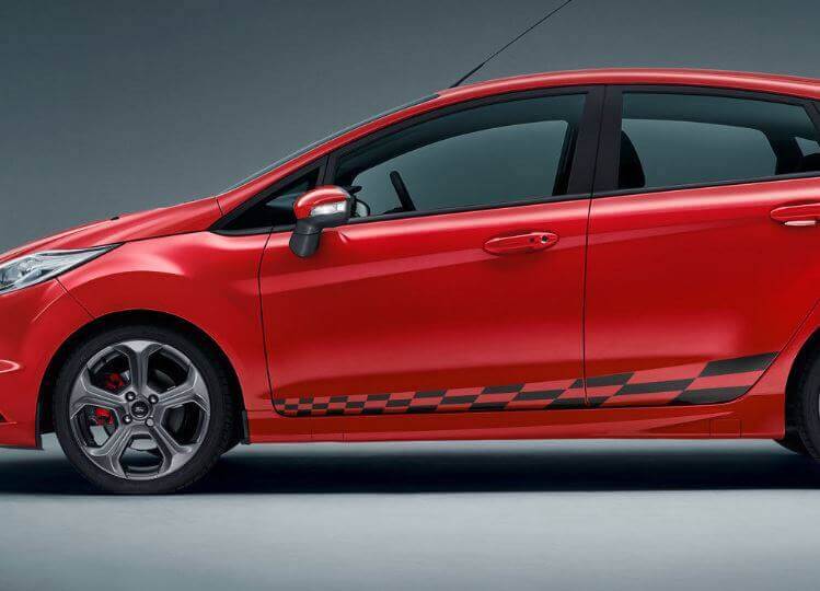 Racing Checkered Flag Door Side Vinyl Sticker Decal for Musclecar Fiesta Mk7 5