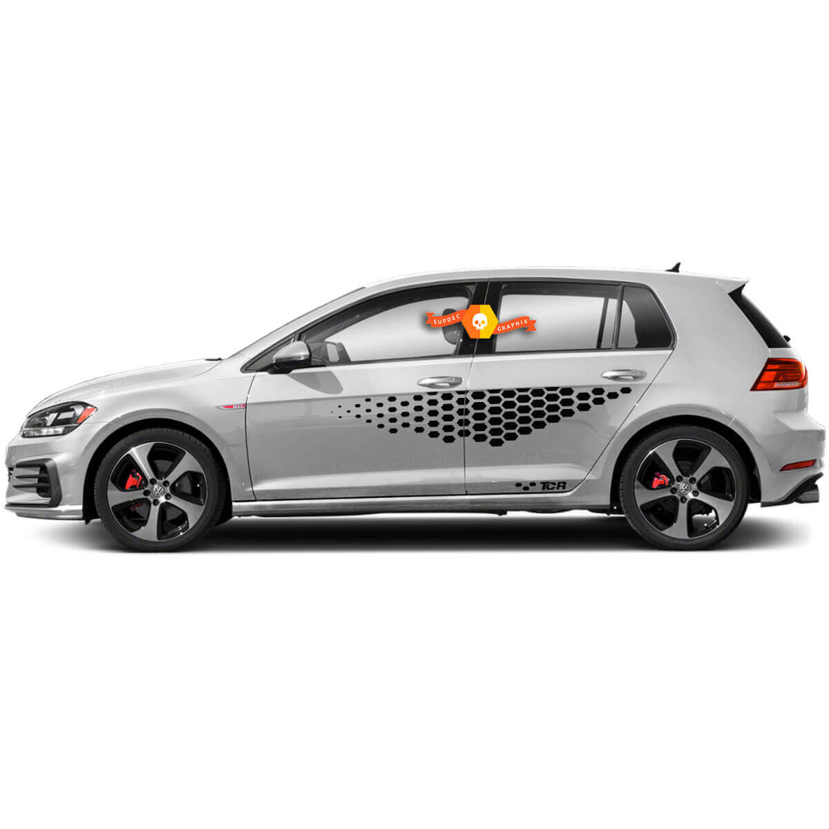 Volkswagen Golf MK7 MK7-5 MK8 side Doors  Volkswagen Racing sticker  TCR Honeycomb Side Vinyl Decal Sticker