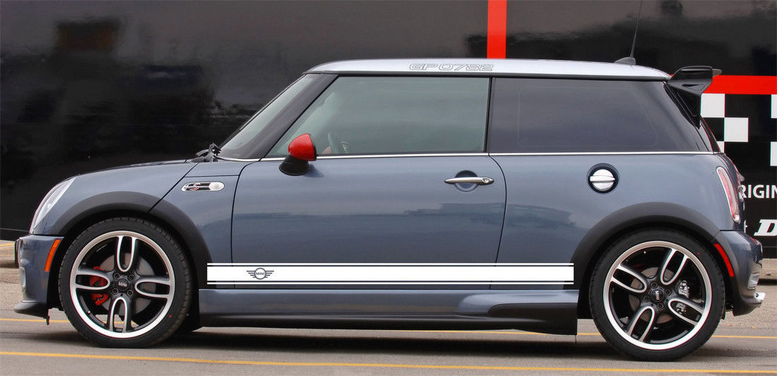 Outline Stripes with Logo Side Vinyl Decal Sticker for MINI Cooper