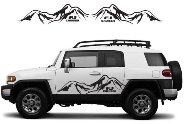 Mountain Range Side Door Vinyl Decal Kit for Toyota FJ Cruiser